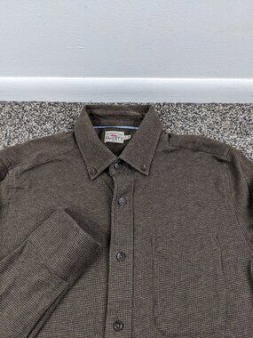Faherty Shirt Flannel Houndstooth Checked Long Sleeve Button Mens Small $168